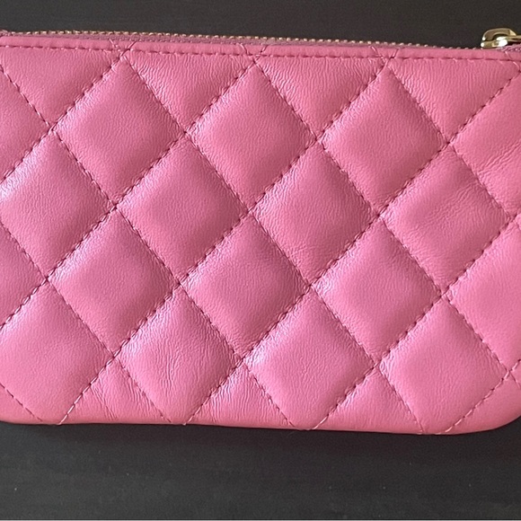 New Chanel Mini O Case Pink Yellow Lambskin w Rainbow Hardware 21C - Picture 10 of 11